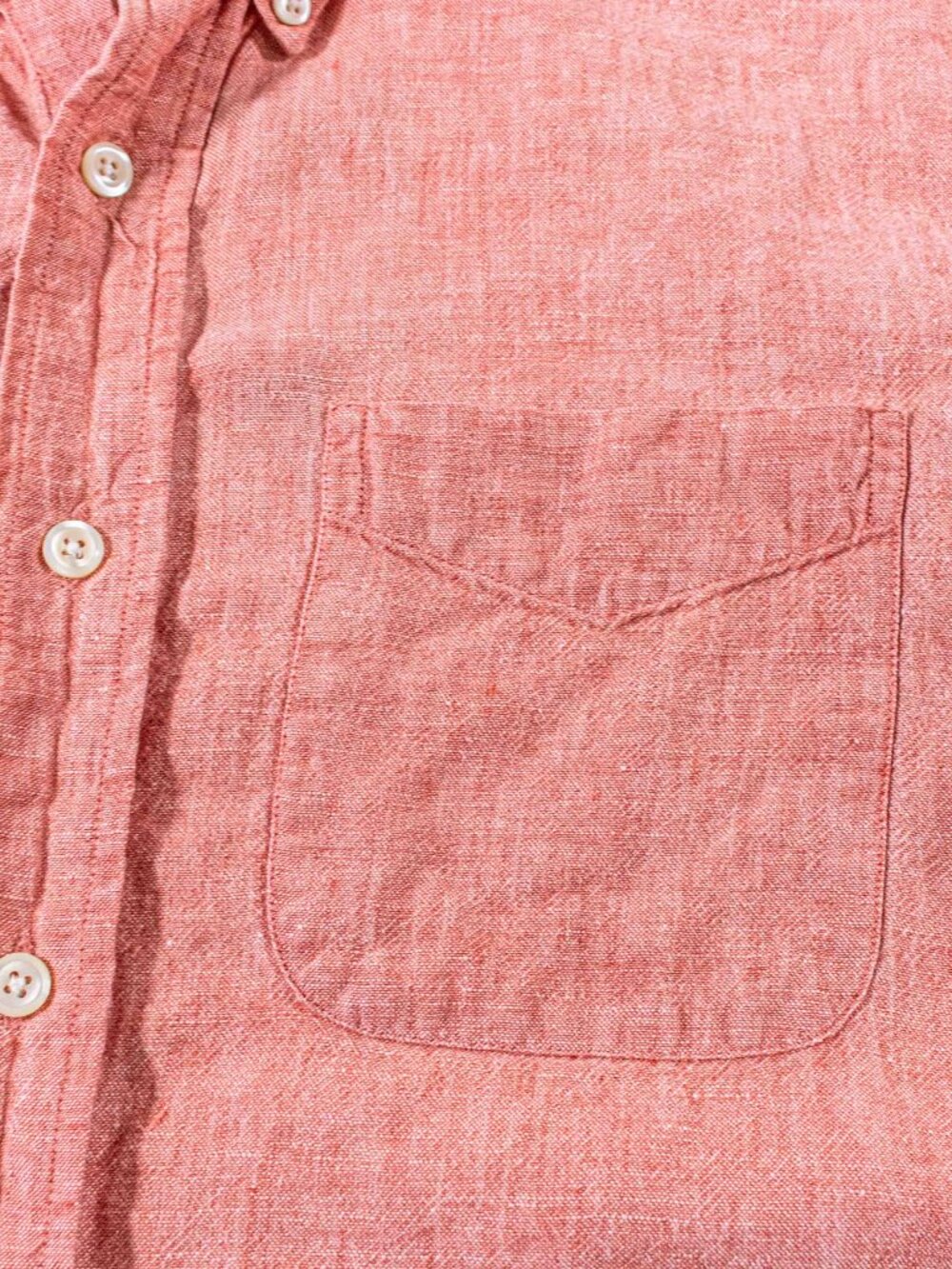 Vintage L.L. Bean 100% Linen Shirt Large Short Sleeve Hong Kong - Picture 5 of 6